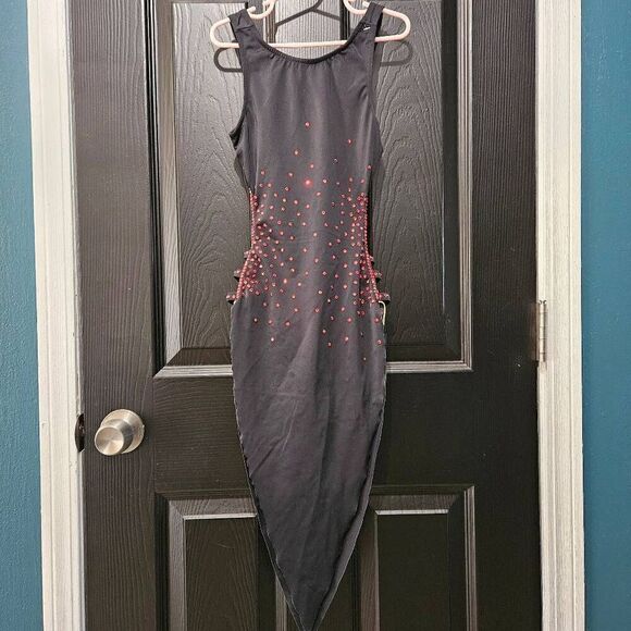 Weissman custom costume NWOT child medium black with red rhinestones contemporar - Picture 5 of 8
